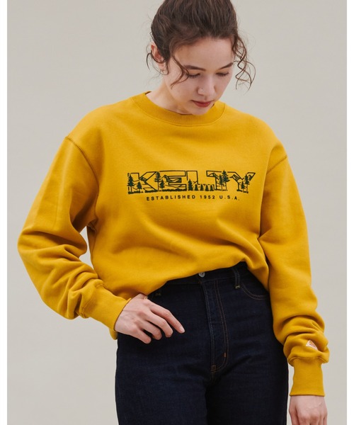 KELTY(ケルティ)の「KELTY/ケルティ クルーネックスウェット "フォレストロゴ"(スウェット・メンズ・ブラック/グリーン/マスタード/グレー・M/L/S/XL)」の4枚目の写真