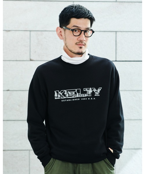 KELTY(ケルティ)の「KELTY/ケルティ クルーネックスウェット "フォレストロゴ"(スウェット・メンズ・ブラック/グリーン/マスタード/グレー・M/L/S/XL)」の10枚目の写真