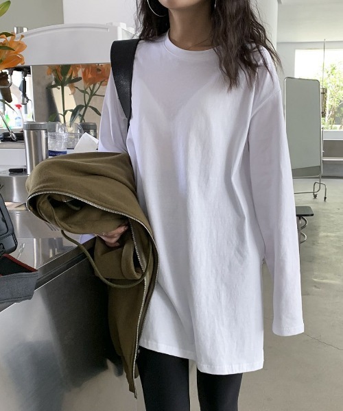 gossip!ロサンゼルス(ゴシップロサンゼルス)の「サイドスリットロンT(Tシャツ/カットソー・レディース・ホワイト/ブラック・FREE)」の15枚目の写真
