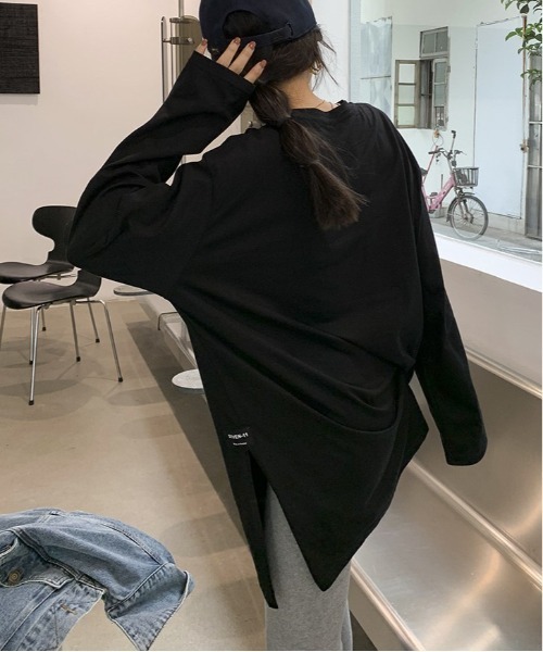 gossip!ロサンゼルス(ゴシップロサンゼルス)の「サイドスリットロンT(Tシャツ/カットソー・レディース・ホワイト/ブラック・FREE)」の8枚目の写真