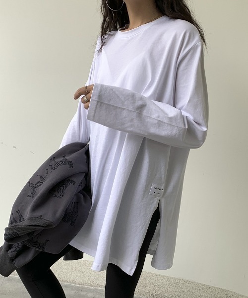 gossip!ロサンゼルス(ゴシップロサンゼルス)の「サイドスリットロンT(Tシャツ/カットソー・レディース・ホワイト/ブラック・FREE)」の14枚目の写真