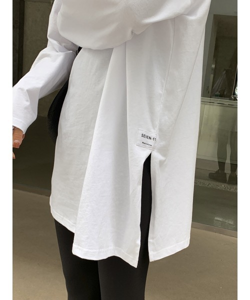gossip!ロサンゼルス(ゴシップロサンゼルス)の「サイドスリットロンT(Tシャツ/カットソー・レディース・ホワイト/ブラック・FREE)」の13枚目の写真