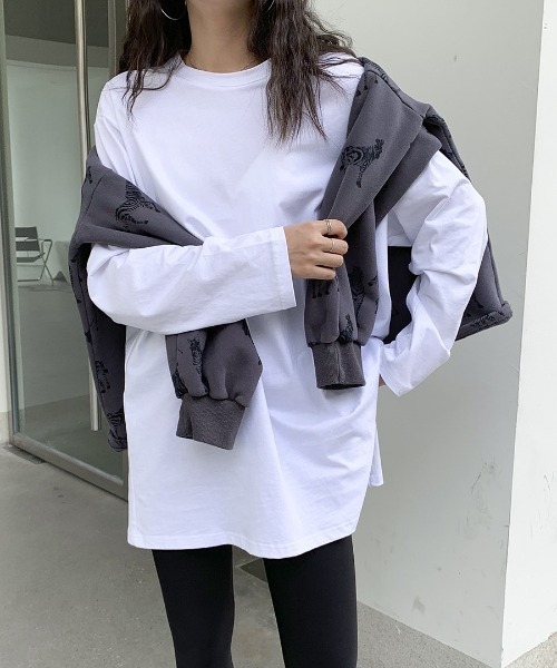 gossip!ロサンゼルス(ゴシップロサンゼルス)の「サイドスリットロンT(Tシャツ/カットソー・レディース・ホワイト/ブラック・FREE)」の10枚目の写真