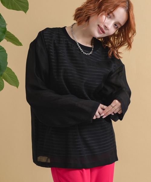 Dignite collier（ディニテコリエ）の「Dignite collier レイヤードボーダープルオーバー（Tシャツ/カットソー・レディース・ホワイト/ブラック・FREE）」の17枚目の写真