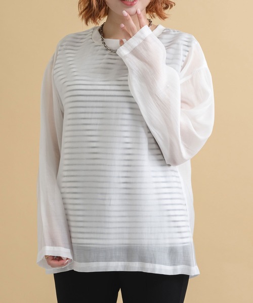 Dignite collier（ディニテコリエ）の「Dignite collier レイヤードボーダープルオーバー（Tシャツ/カットソー・レディース・ホワイト/ブラック・FREE）」の13枚目の写真