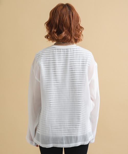 Dignite collier（ディニテコリエ）の「Dignite collier レイヤードボーダープルオーバー（Tシャツ/カットソー・レディース・ホワイト/ブラック・FREE）」の18枚目の写真