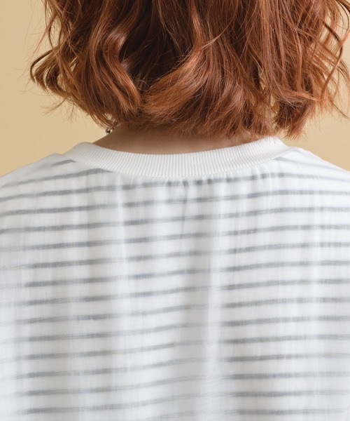 Dignite collier（ディニテコリエ）の「Dignite collier レイヤードボーダープルオーバー（Tシャツ/カットソー・レディース・ホワイト/ブラック・FREE）」の8枚目の写真