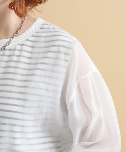 Dignite collier（ディニテコリエ）の「Dignite collier レイヤードボーダープルオーバー（Tシャツ/カットソー・レディース・ホワイト/ブラック・FREE）」の10枚目の写真