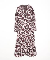 美品 ミュラーオブヨシオクボ ワンピース マキシ丈 シルク100% 総柄 花柄 美品 ミュラーオブヨシオクボ ワンピース マキシ丈 シルク100