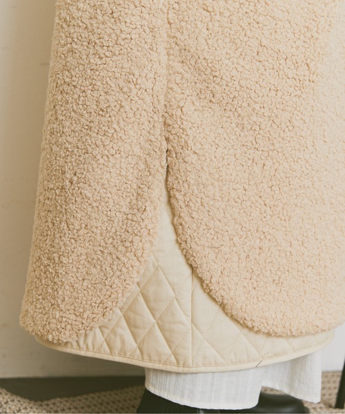 Libra Cue（リブラ キュー）の「ボアロングベスト（その他アウター・レディース・ブラック/アイボリー・FREE）」の8枚目の写真