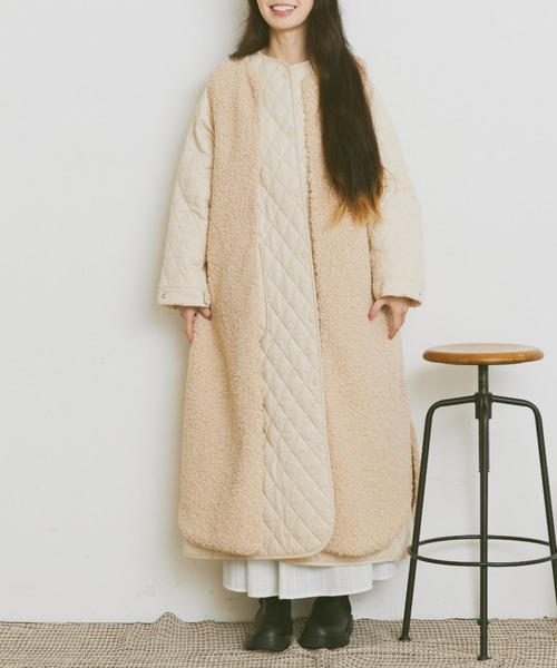 Libra Cue（リブラ キュー）の「ボアロングベスト（その他アウター・レディース・ブラック/アイボリー・FREE）」の11枚目の写真