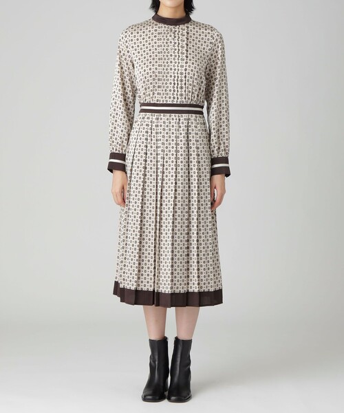 LOVELESS（ラブレス）の「ジオメトリックロールカラードレス（ワンピース・レディース・ネイビー/ベージュ系その他・38/36/34）」の3枚目の写真