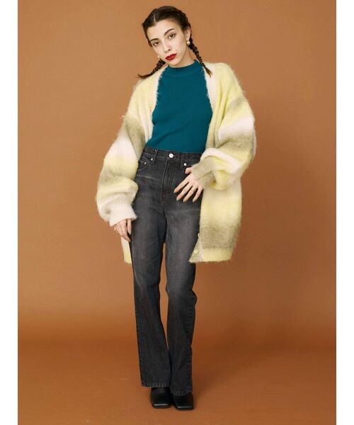 EVRIS（エヴリス）の「スリットフレアデニムパンツ（デニムパンツ・レディース・ブラック/インディゴブルー・SMALL/MEDIUM）」の18枚目の写真