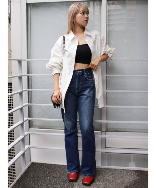 EVRIS（エヴリス）の「スリットフレアデニムパンツ（デニムパンツ・レディース・ブラック/インディゴブルー・SMALL/MEDIUM）」の19枚目の写真