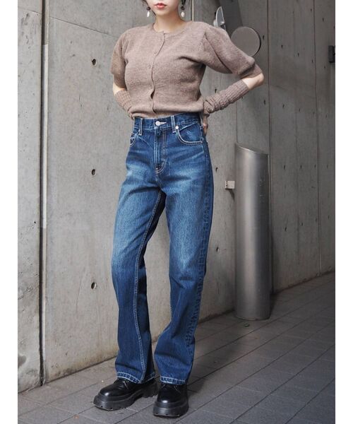 EVRIS（エヴリス）の「スリットフレアデニムパンツ（デニムパンツ・レディース・ブラック/インディゴブルー・SMALL/MEDIUM）」の21枚目の写真