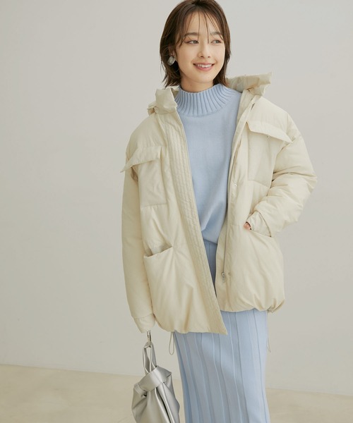 VIS（ビス）の「【撥水・保温】eco cloudモンスターパーカー【sustainable】（ダウンジャケット/コート・レディース・チャコールグレー/キナリ/サックスブルー・M/S）」の21枚目の写真