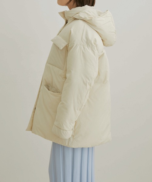 VIS（ビス）の「【撥水・保温】eco cloudモンスターパーカー【sustainable】（ダウンジャケット/コート・レディース・チャコールグレー/キナリ/サックスブルー・M/S）」の15枚目の写真