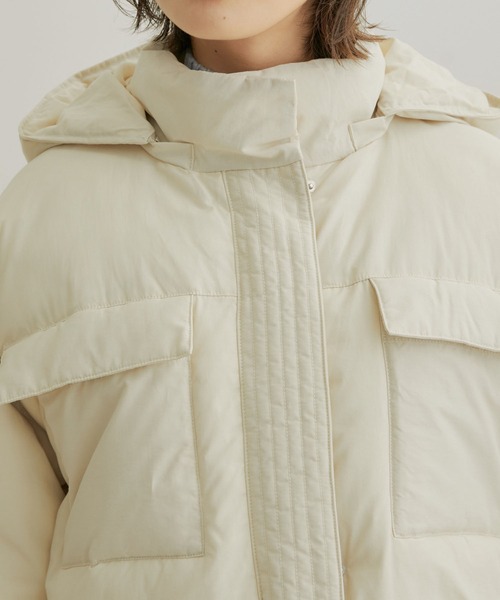 VIS（ビス）の「【撥水・保温】eco cloudモンスターパーカー【sustainable】（ダウンジャケット/コート・レディース・チャコールグレー/キナリ/サックスブルー・M/S）」の8枚目の写真