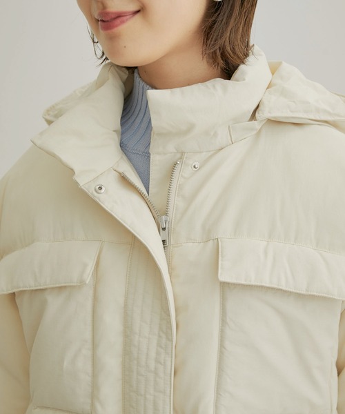 VIS（ビス）の「【撥水・保温】eco cloudモンスターパーカー【sustainable】（ダウンジャケット/コート・レディース・チャコールグレー/キナリ/サックスブルー・M/S）」の19枚目の写真