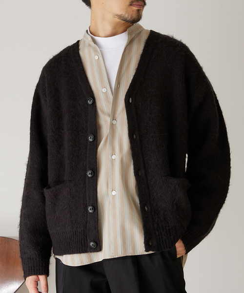 417 EDIFICE（フォーワンセブンエディフィス）の「モヘヤライクシャギーカーディガン（カーディガン/ボレロ・メンズ・チャコールグレー/ブルー/グリーン/アイボリー・SMALL/MEDIUM/LARGE）」の7枚目の写真
