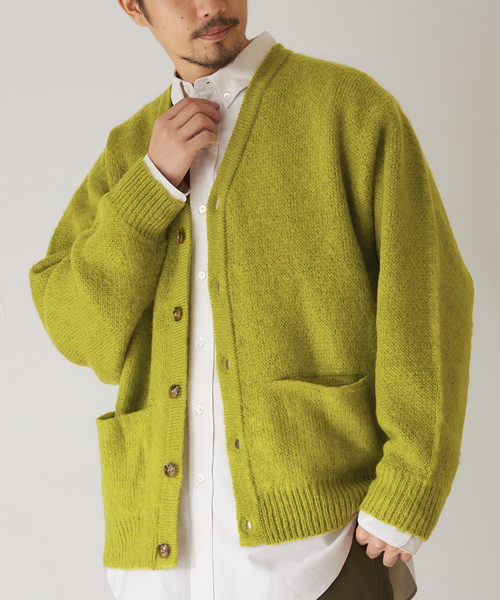 417 EDIFICE（フォーワンセブンエディフィス）の「モヘヤライクシャギーカーディガン（カーディガン/ボレロ・メンズ・チャコールグレー/ブルー/グリーン/アイボリー・SMALL/MEDIUM/LARGE）」の13枚目の写真