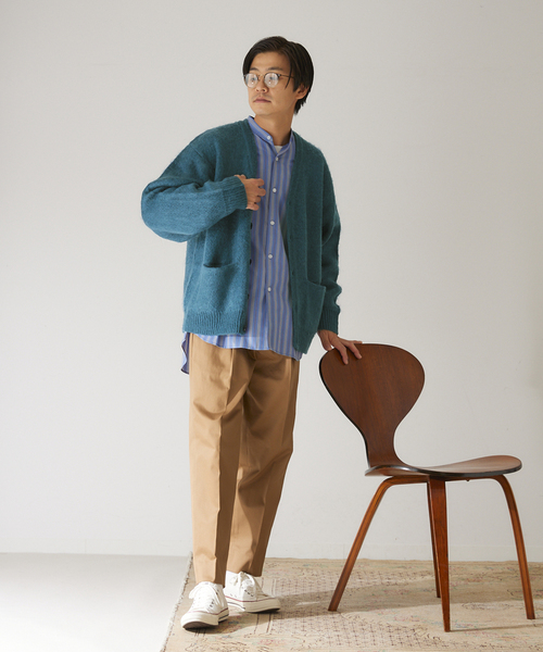 417 EDIFICE（フォーワンセブンエディフィス）の「モヘヤライクシャギーカーディガン（カーディガン/ボレロ・メンズ・チャコールグレー/ブルー/グリーン/アイボリー・SMALL/MEDIUM/LARGE）」の16枚目の写真