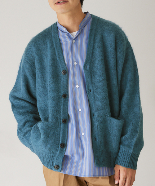 417 EDIFICE（フォーワンセブンエディフィス）の「モヘヤライクシャギーカーディガン（カーディガン/ボレロ・メンズ・チャコールグレー/ブルー/グリーン/アイボリー・SMALL/MEDIUM/LARGE）」の17枚目の写真