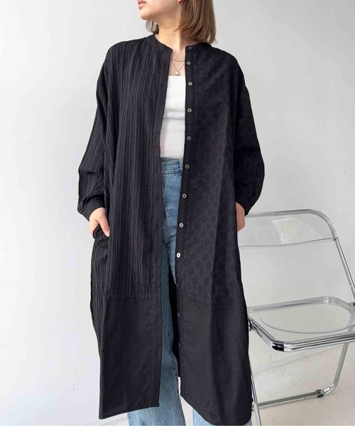 AS KNOW AS plus（アズノゥアズプラス）の「♪配色コクーンワンピース（ワンピース・レディース・チャコールグレー/ブラウン系/ネイビー系/ネイビー系2/グリーン系/ネイビー系3/サックスブルー系/ブラック系/グリーン系1/ブラック系1/グレー系1/ブラック系2/グリーン系2/ネイビー系4/ブラウン系5/ネイビー系5/レッド系5/レッド系6/ネイビー系6/ブルー系その他6/ブラック系6/ブルー系その他7/グリーン系3/サックスブルー系1/ブラウン系7/ブラック系7/ブルー系7/アイボリー系/ネイビー系7/ブルー系/ブラック系3/サックスブルー系2/ブラック系4・FREE）」の5枚目の写真