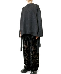 アブストラクトバーンアウトワイドレッグパンツ / Abstract Burnout Wide-Leg Pants