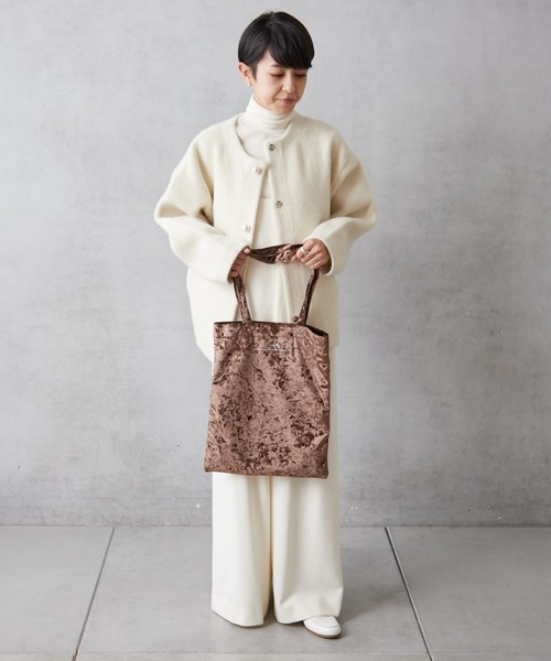 Actually（アクチュアリー）の「ベロアトート Mサイズ（エコバッグ/サブバッグ・レディース・ベージュ/ブラック/ブラウン・フリー）」の8枚目の写真