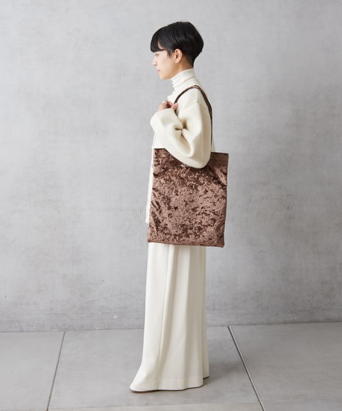 Actually（アクチュアリー）の「ベロアトート Mサイズ（エコバッグ/サブバッグ・レディース・ベージュ/ブラック/ブラウン・フリー）」の9枚目の写真