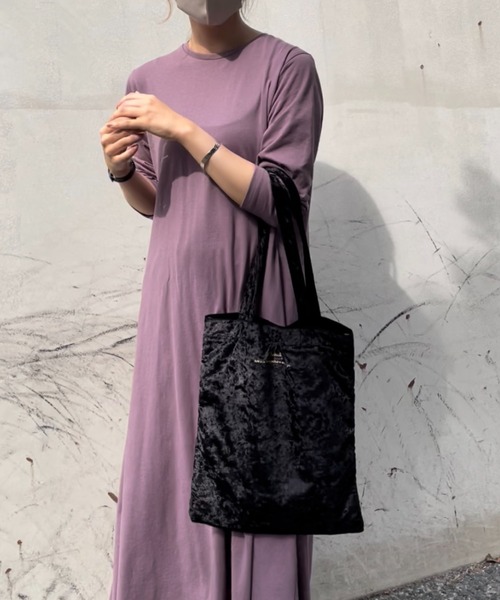 Actually（アクチュアリー）の「ベロアトート Mサイズ（エコバッグ/サブバッグ・レディース・ベージュ/ブラック/ブラウン・フリー）」の5枚目の写真