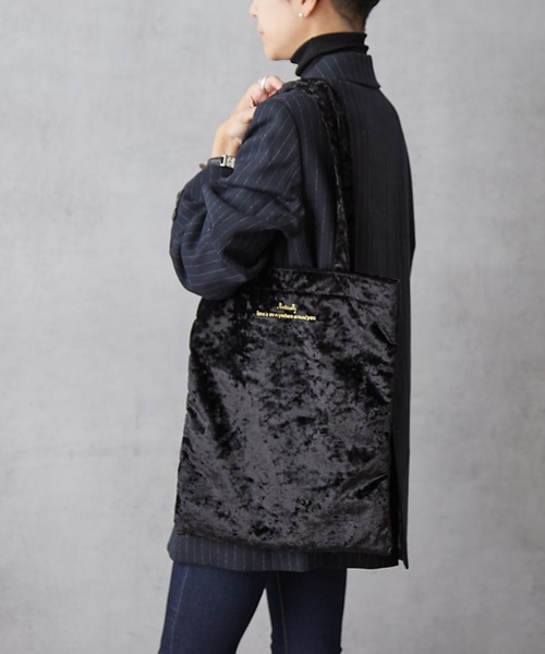 Actually（アクチュアリー）の「ベロアトート Mサイズ（エコバッグ/サブバッグ・レディース・ベージュ/ブラック/ブラウン・フリー）」の4枚目の写真