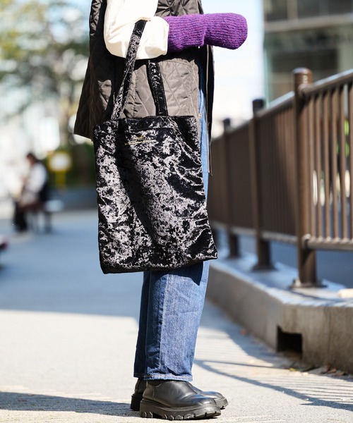 Actually（アクチュアリー）の「ベロアトート Mサイズ（エコバッグ/サブバッグ・レディース・ベージュ/ブラック/ブラウン・フリー）」の15枚目の写真