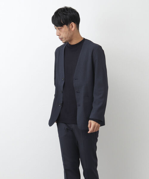 NOLLEY'S goodman(ノーリーズグッドマン)の「TRABEST カラーレス ジャケット(ノーカラージャケット・メンズ・インディゴブルー/チャコールグレー・L/M/XL/S)」の5枚目の写真