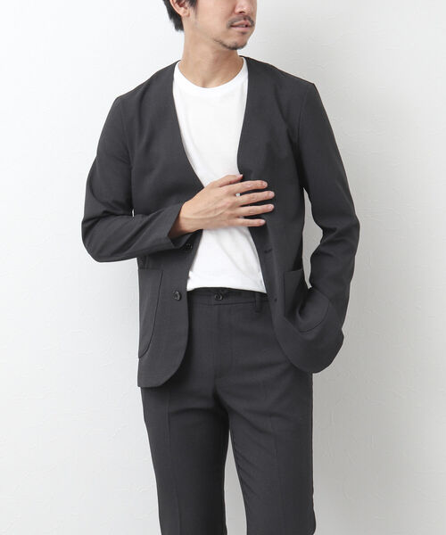 NOLLEY'S goodman(ノーリーズグッドマン)の「TRABEST カラーレス ジャケット(ノーカラージャケット・メンズ・インディゴブルー/チャコールグレー・L/M/XL/S)」の8枚目の写真