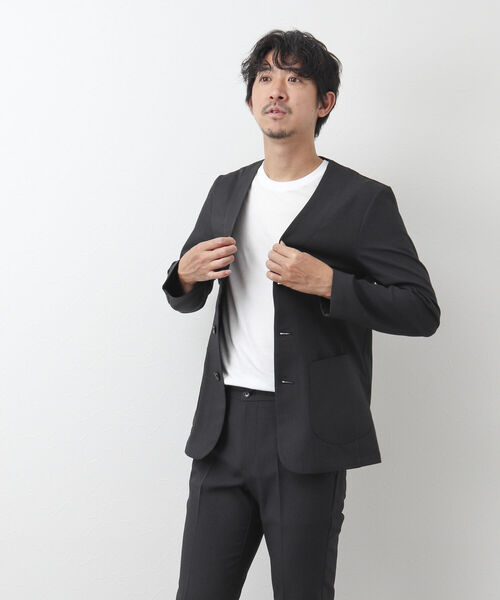 NOLLEY'S goodman(ノーリーズグッドマン)の「TRABEST カラーレス ジャケット(ノーカラージャケット・メンズ・インディゴブルー/チャコールグレー・L/M/XL/S)」の9枚目の写真