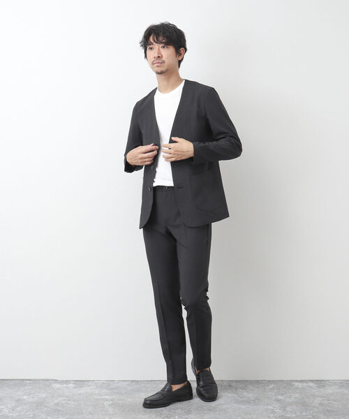 NOLLEY'S goodman(ノーリーズグッドマン)の「TRABEST カラーレス ジャケット(ノーカラージャケット・メンズ・インディゴブルー/チャコールグレー・L/M/XL/S)」の12枚目の写真