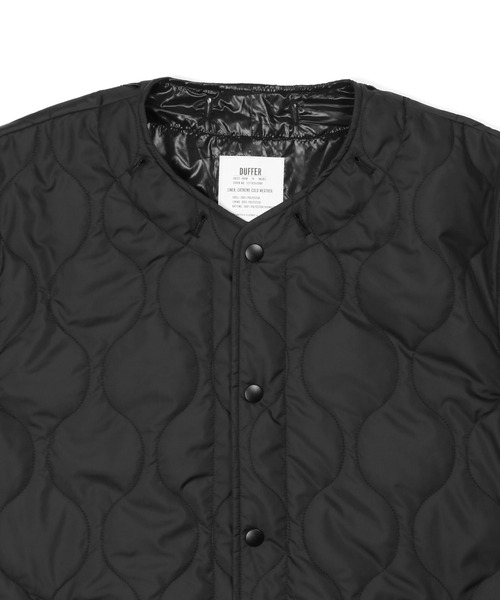 The DUFFER of ST.GEORGE（ザダファーオブセントジョージ）の「QUILTED LINER COAT：フード着脱 キルトコート（モッズコート・メンズ・ブラック/カーキ・MEDIUM/LARGE/X-LARGE）」の8枚目の写真