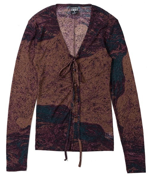 runningHIGH(ランニングハイ)の「【RUNNING HIGH 】マーブリング ストリングスリムカーディガン / MABLING STRING SLIM CARDIGAN(カーディガン/ボレロ・レディース・ブラック/バーガンディー/ブルー/グリーン・FREE)」の13枚目の写真