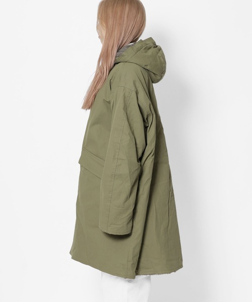 ARMY TWILL(アーミーツイル)の「ARMY TWILL/アーミーツイル REVERSIBLE HOODED COAT リバーシブルフーディコート(モッズコート・メンズ・ブラック/カーキ・M/L)」の3枚目の写真