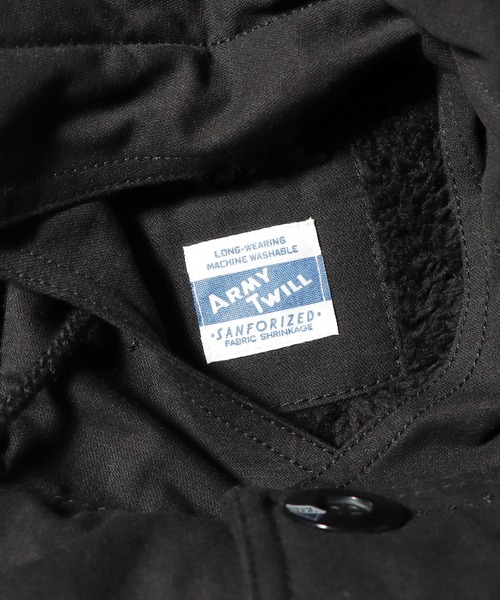ARMY TWILL(アーミーツイル)の「ARMY TWILL/アーミーツイル REVERSIBLE HOODED COAT リバーシブルフーディコート(モッズコート・メンズ・ブラック/カーキ・M/L)」の9枚目の写真