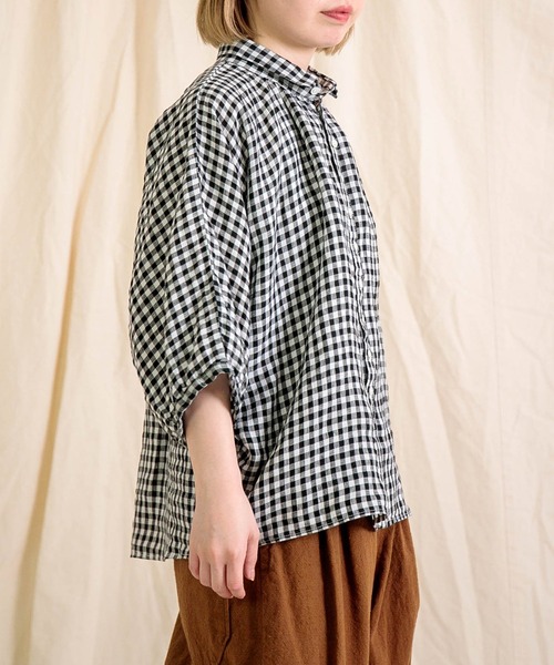 Brocante（ブロカント）の「[Brocante / ブロカント] フレンチリネンギンガム グランシャツ（シャツ/ブラウス・レディース・ブラック系その他/ブルー系その他・2）」の17枚目の写真