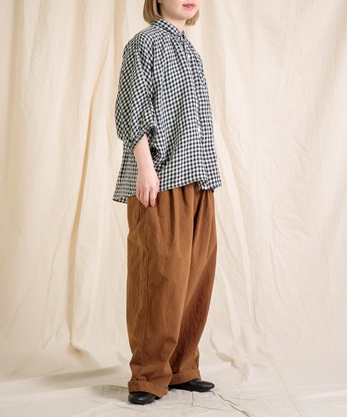 Brocante（ブロカント）の「[Brocante / ブロカント] フレンチリネンギンガム グランシャツ（シャツ/ブラウス・レディース・ブラック系その他/ブルー系その他・2）」の19枚目の写真