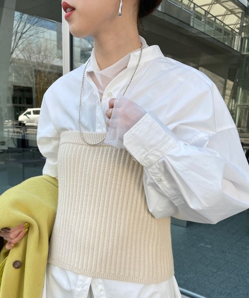 SHENERY（シーナリー）の「ニットビスチェ（ニット/セーター・レディース・アイボリー/ブラック・FREE）」の2枚目の写真