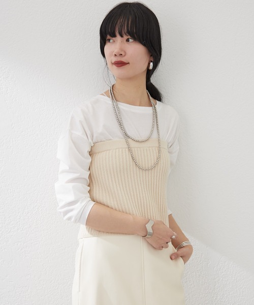 SHENERY（シーナリー）の「ニットビスチェ（ニット/セーター・レディース・アイボリー/ブラック・FREE）」の5枚目の写真