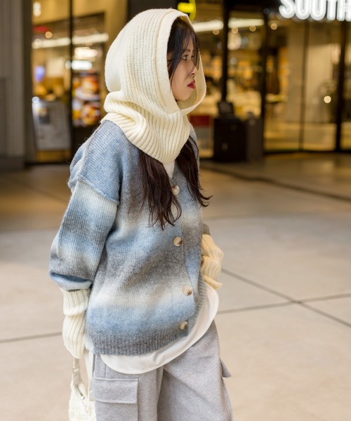 SpRay（スプレイ）の「グラデーションVカーディガン（カーディガン/ボレロ・レディース・チャコールグレー/ピンク/パープル/イエロー/ブルー/オレンジ・FREE）」の21枚目の写真