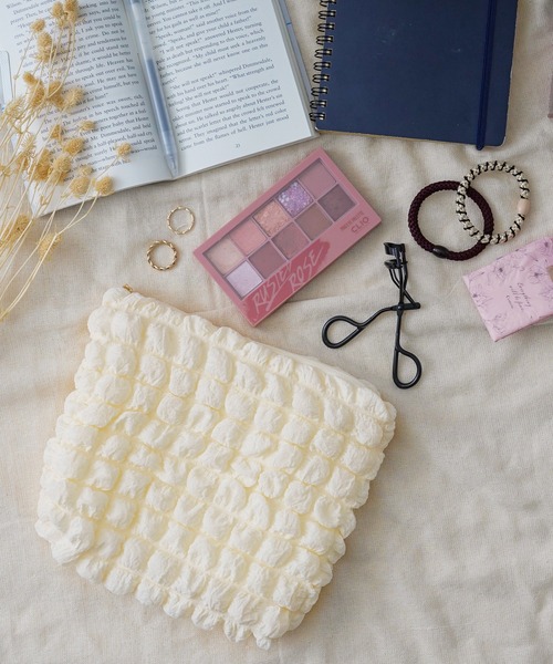 IAMUSE（アイアミューズ）の「ぽこぽこポーチ S0837【IAMUSE】（ポーチ・レディース・オレンジ/ライラック/ブルー/ピンク/ミント/ブラック/アイボリー・FREE）」の11枚目の写真