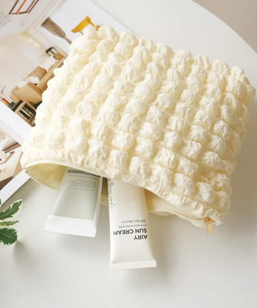 IAMUSE（アイアミューズ）の「ぽこぽこポーチ S0837【IAMUSE】（ポーチ・レディース・オレンジ/ライラック/ブルー/ピンク/ミント/ブラック/アイボリー・FREE）」の13枚目の写真