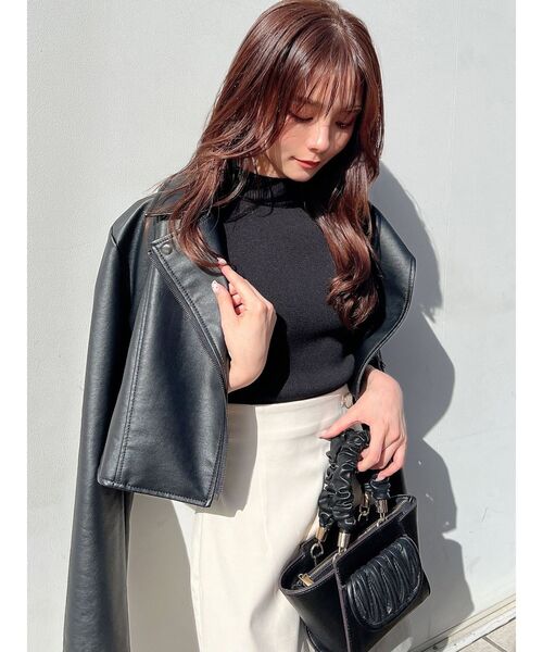 RESEXXY（リゼクシー）の「ライダースジャケット（ライダースジャケット・レディース・アイボリー/ブラック・MEDIUM/SMALL）」の7枚目の写真